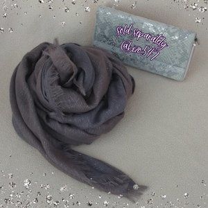 Silpada Taupe Scarf Shawl Wrap Metallic Silver NWT